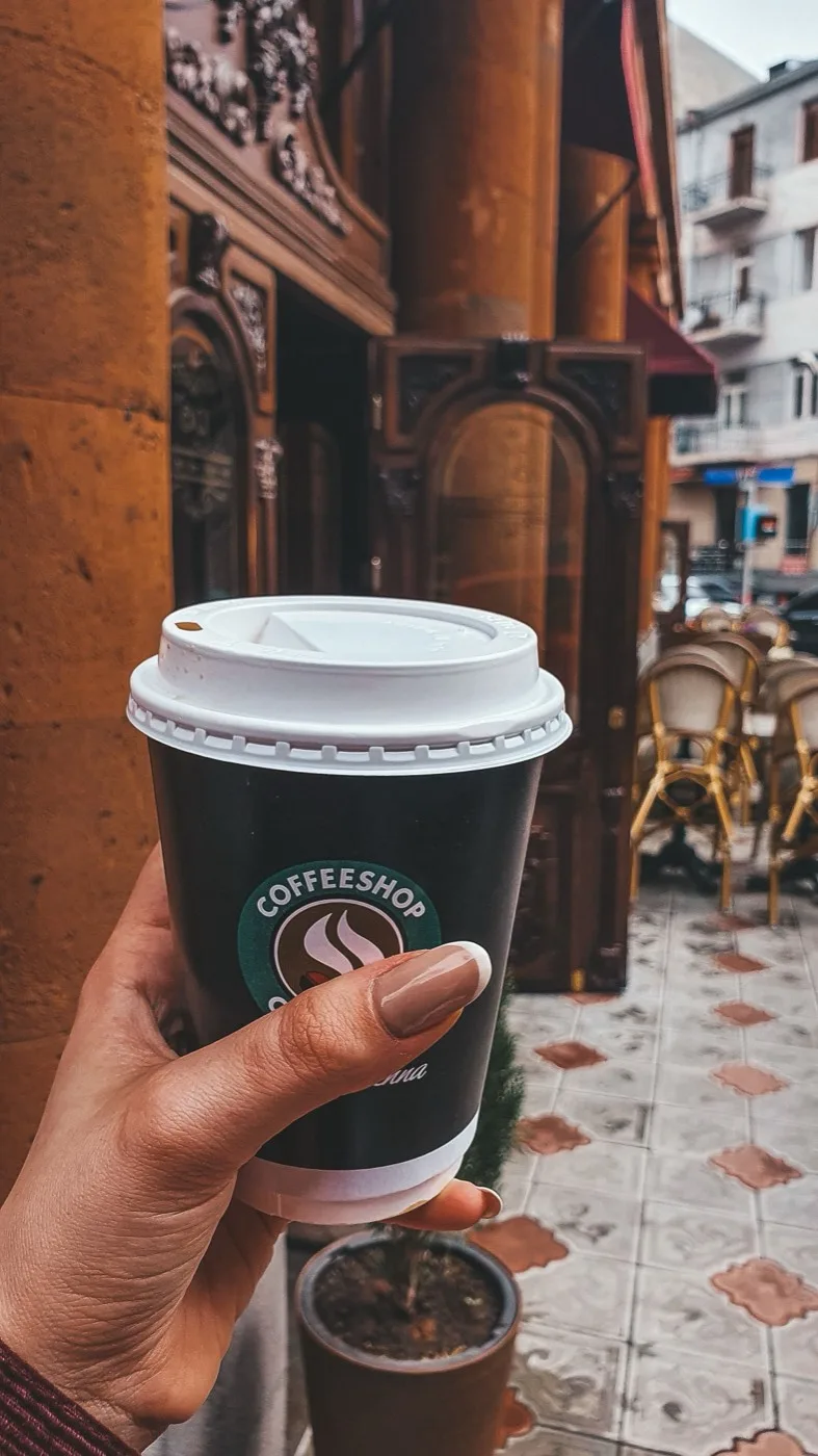Coffee at a Bucharest cafe terrace